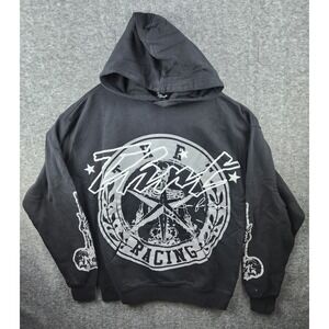 THRT Fast Life Racing Graphic Hoodie Skeleton Born To Race Black Men's Small
